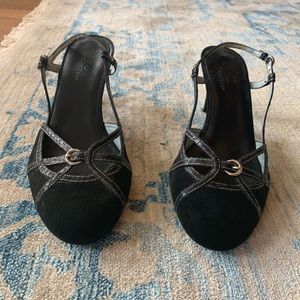 Cole Haan leather and suede slingbacks